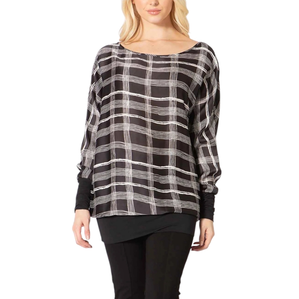 BCBGMaxazria Black/White Windowpane Retro Print Mini Dress Tunic 🖤🤍